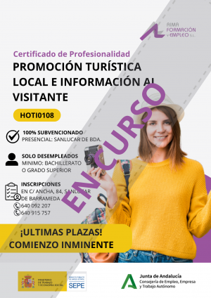 PROMOCION TURISTICA LOCAL EL INFORMACION AL VISITANTE (HOTI0108) - SANLÚCAR DE BARRAMEDA (CÁDIZ) [EN CURSO]