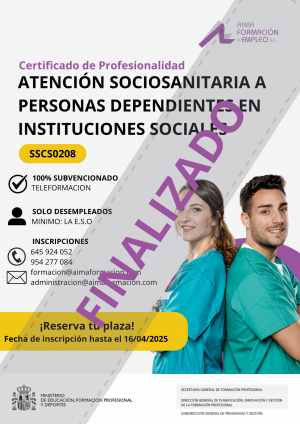 ATENCIÓN SOCIOSANITARIA A PERSONAS DEPENDIENTES EN INSTITUCIONES SOCIALES - (SSCS0208) - ONLINE