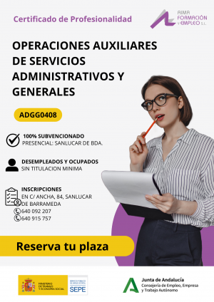 (ADGG0408) - OPERACIONES AUXILIARES DE SERVICIOS ADMINISTRATIVOS Y GENERALES -FPE 2025 (CADIZ)