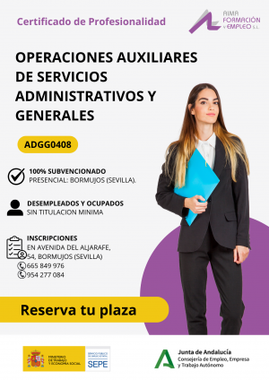 (ADGG0408) - OPERACIONES AUXILIARES DE SERVICIOS ADMINISTRATIVOS Y GENERALES -FPE 2025 (SEVILLA)